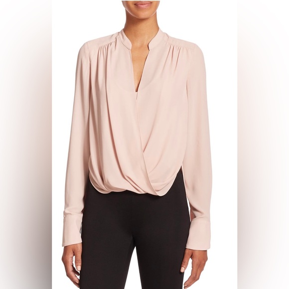BCBGMAXAZRIA Jaklyn Draped-Front Blouse - Picture 1 of 3